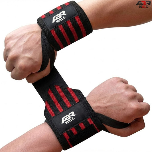 Wrist Support Wraps, Black and Red Elastic Band, Heavy Duty Red